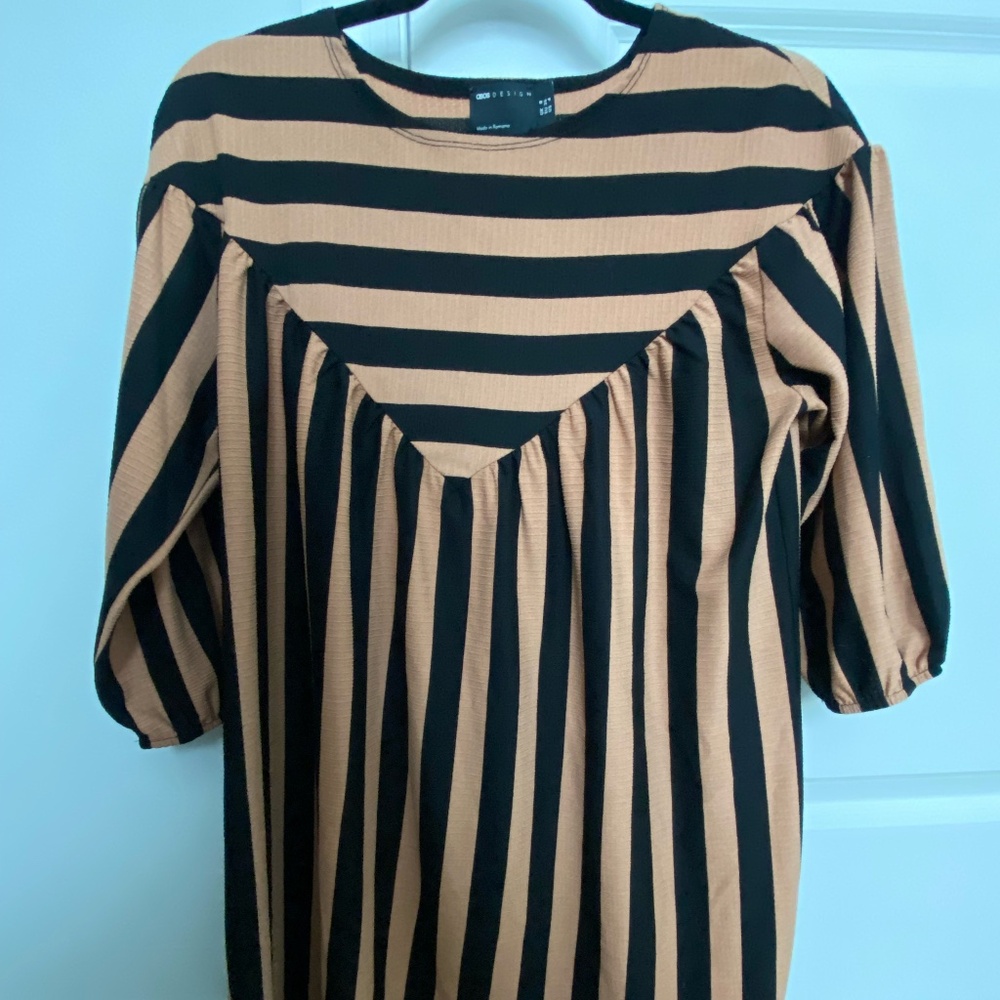 Stripped Neutral Mini Dress